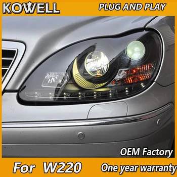 KOWELL Auto Stiil Benz S-Klass W220 S280 S320 S500 S600 S350 1999-2005 aastat Pesuseade sobib 2002-2005 aasta HID/Xenon mudelid