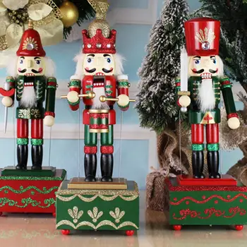Vapustav Jõulud Muusika Box Puidust Muusikaline Sacredness Ja Kangelaslikkust Pähklipureja Home Decor Ornament Jõulud Kingitus