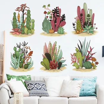 Põhjamaade Cactus Seina Kleepsud elutuba, Magamistuba Eco-sõbralik Vinüül Taim Seina Kleebised Kunsti DIY Home Decor Kleebis