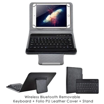 Universaalne Traadita Bluetooth-Klaviatuuri Tablett, PU Nahk Juhul Seista Kaas Pad 7 8 Tolline 9 10 Tolli IOS, Android, Windows
