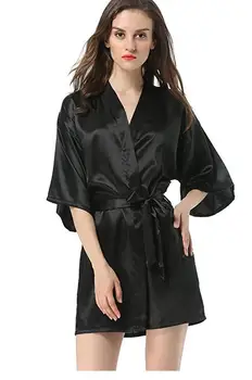 Uus Must Hiina Naiste Faux Siidist Rüü Vann Kleit Hot Müük Kimono Yukata Hommikumantel Värviga Sleepwear S M L XL XXL NB032