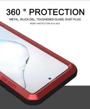 Armastus Mei Samsung Galaxy Märkus 10 Lite Metall Alumiinium Armor Põrutuskindel Raskeveokite Puhul kaitsev Kate+Gorilla Klaas