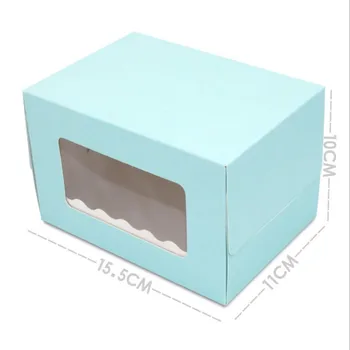 DIY hot müük 5tk 15.5x11x10cm on kaks värvi Transparen väike muna rulli selge sinise akna teemant võre kook candy box