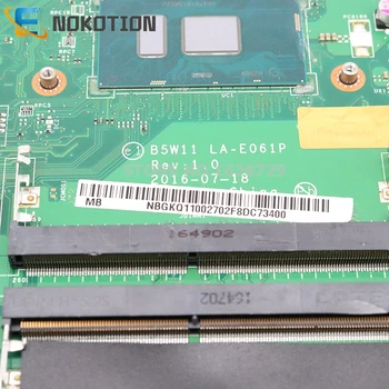 NOKOTION Jaoks Acer aspire ES1-572 sülearvuti emaplaadi NBGKQ11002 NB.GKQ11.002 B5W11 LA-E061P SR2ZU I5-7200U CPU DDR4