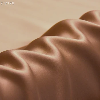 HYSK mulbery silk krepp satiin kangast raske füüsiline 19mm tõeline pure silk Hiina hertsoginna plain pruun meeter kleit/voodipesu