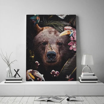 Karu anima džungel Lõuend Seina Art Teenetemärgi plakati printimine elutuba Kodu magamistuba decor Maali
