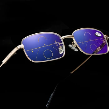 Progressiivne Multifocal Lugemise Prillid Smart Zoom Mälu Titaan Oculos De Grau Masculino Occhiali Da Lettura Anti-sinine Valgus