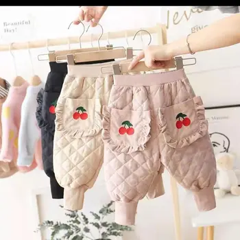 Beebi Tüdruk Puuvillased Püksid 2019 Sügisel ja Talvel, Beebi Riided, Väike Beebi Suur Pp Püksid Väikelapse Tüdruk Print Plus Velvet Soojad Püksid