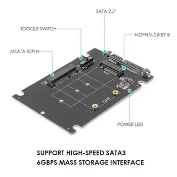 MSATA NGFF M2 SATA Adapter Converter mSATA/NGFF SSD 2,5 inch SATA adaptator Adapteri Tugi mSATA SSD+2 M. NGFF SSD