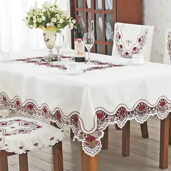 Euroopa luksus tikitud laudlina tabel söögilaud katta laud lapiga pulm 213 Punane lill, tooli kate kodutekstiili