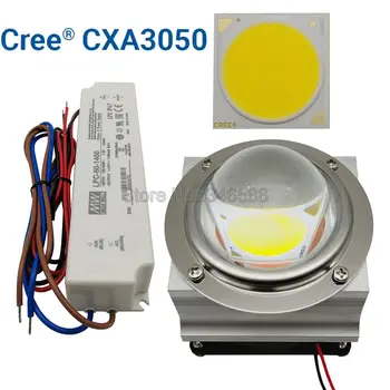 CREE CXA3050 COB LED Light DIY Moodul LED Array LED Lamp, millel on 50-60W MEANWELL LPC-60-1400 Juhi & 66mm Klaasist Objektiiv & Heatsink