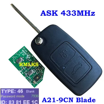 Uus 2 Nuppu Flip Remote Auto Võti Fob Jaoks Chery Tiggo A3 433MHZ/315MHZ Koos A21-9CN Tera ID40 ID46 Kiip Foldig Remote Key