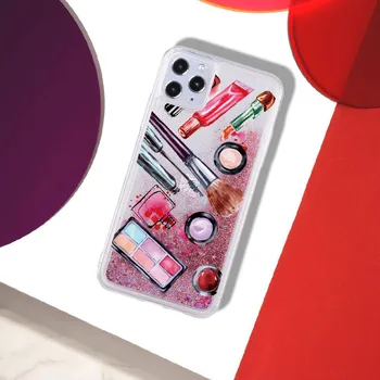Kosmeetika Põsepuna, Huulepulk Sparkle Vedelik Reaalne Glitter Telefoni Juhul Fundas Kate iPhone 12 11 X XS XR Max Pro 7 8 7Plus 8Plus 6