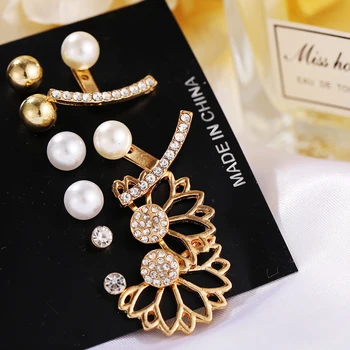 Luksus pearl südames crystal druzy fashion kõrvarõngad komplekti earings kingitused naistele kpop ehted hõrk accesorios