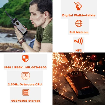 IP68/IP69K Walkie talkie DOOGEE S80 Mobiiltelefoni Raadiovõrgu Eest NFC 10080mAh 12V2A 5.99 FHD Helio P23 Okta Core 6GB 64GB 16.0 M