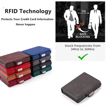 Talve Retro Uus Mood Stiil Meeste RFID Anti-Varguse Pintsel, 2 Ja 1 Combo Magnet Kohvi Mini ID Credit Card Hoidja Nahast Rahakott