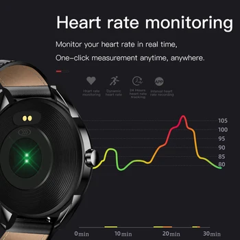 Uus terasest smart watch meeste nahast smart watch veekindel sport Teavet meeldetuletus Fitness tracker smartwatch Android ja ios