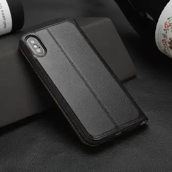 Ehtne Nahk Case For Iphone X XS Juhul MAKEULIKE Magnet Kate Akna Vaadata Coque Iphone X Flip Case