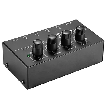 Eu Pistik,Ha400 Ultra-Kompaktne 4 Kanalit Mini Audio Stereo Kõrvaklappide Võimendi Koos Power Adapter, Black