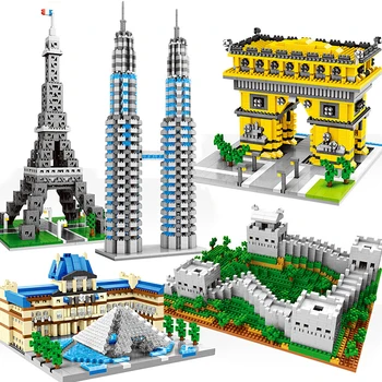 Diamond arhitektuur London bridge Pariisi big ben komplekti Eiffeli Torn triumfikaari arch mudel ehitusplokk ehitus mänguasjad