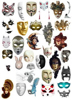 33PCS mini Halloween mask Kleebised Käsitöö Ja Scrapbooking kleebised raamat Õpilane silt Dekoratiivne kleebis lapsed mänguasjad