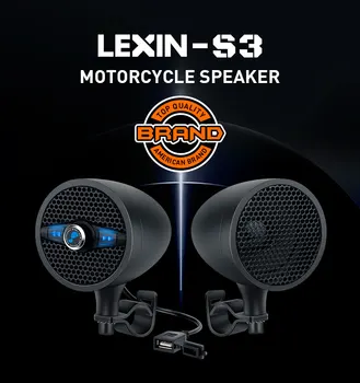 Lexin 2018 S3 50W Bluetooth-Kõlarid Mootorratta Audio Music System, Metall Must Veekindel Muusika, Kõlarid, FM Raadio, BT