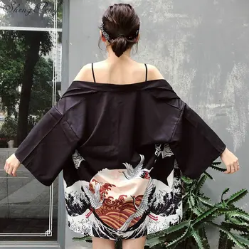 Suvel 2021 naiste pluus ja topid naistele, pikk varrukas kampsun, kimono jakk hot müük traditsiooniline jaapani kimonos V1541