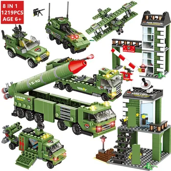1219Pcs sõjaväebaasi Technic Sõda Missile Launcher Building Blocks Komplekti Armee WW2 Tellised Haridus Mänguasjad Lastele