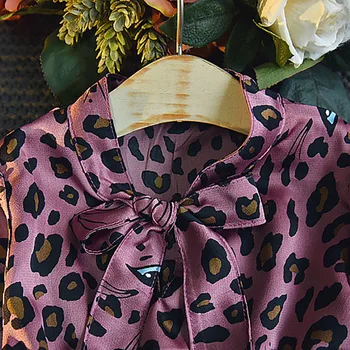 Beebi Tüdrukud Printsess Sifonki Kleidid 2019 Suvel Tüdrukud Puhkus Casual Kleit Lapsed Riided Armas Leopard Kikilips Pikk Varrukas Kleit