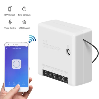 2PC SONOFF Smart Switch MINI DIY Kaks, Kuidas Väike Keha pult WiFi Lüliti Toetus Switch Töö Google Home/IFTTT/Alex