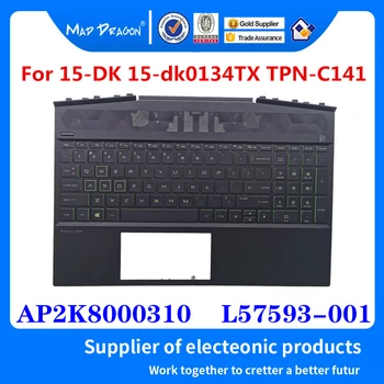 UUS Sülearvuti MEILE, roheline taustvalgustusega klaviatuur palmrest Ülemine kaas HP Pavilion 15-DK 15-dk0134TX TPN-C141 AP2K8000310 L57593-001