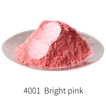 Pearl Powder Mineral Mica Pulber DIY Värvi Värvaine aastal Lauvärv Küünte Seep Automotive Art Käsitöö 50g Tüüp 4001 Särav Roosa Pigment
