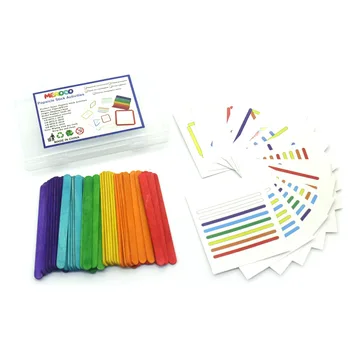 Värvilised Popsicle Stick Mälukaardid Puzzle Mäng Sorteerimine Puidust Puzzle Haridus-Õppe Mänguasjad Lastele Meele Mänguasjad K0544H