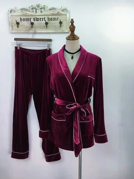 Uus Sügis-Talvine Naiste Velvet Pajama Komplekti Kõrge Kvaliteediga Pika varrukaga, kanna Paksenema Rüü Püksid Kahe Töö Soe Sleepwear Nightwear