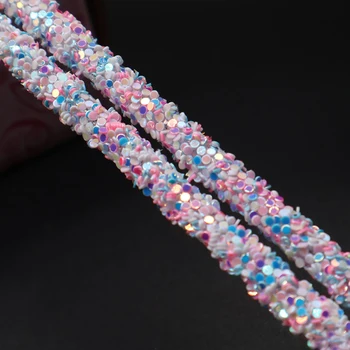 5yards/palju 5mm Vikerkaar Glitter Ring Köis Tüdruk on Juuksed Tarvikud DIY Lindi Käsitöö Käsitöö Stringid