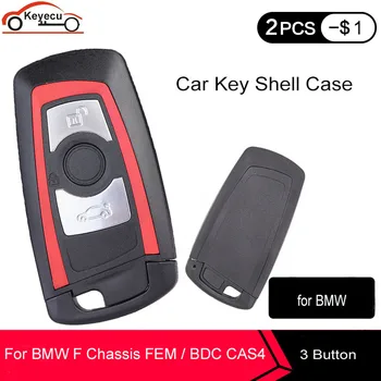KEYECU 3 Nööpi Remote Auto Võti Juhul, BMW CAS4 F 3 5 7-Seeria, E90 E92 E93 X5 F10 F20 F30 F40 Asendamine Smart Key Shell