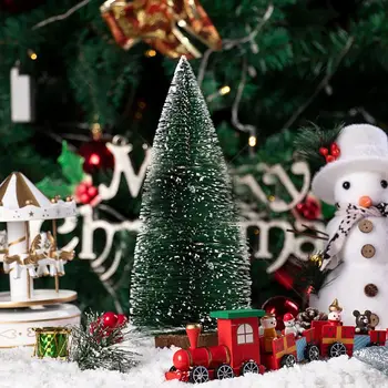 30 Tükki Kääbus Sisal Jäätunud jõulupuud Pudel Pintsliga Puud Kaunistused M68E