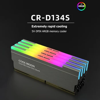 COOLMOON CR-D134S ARGB RAM Heatsink,Heat Spreader Cooler Lauaarvuti,15v-3pin mees / naine liides,Toetab RGB kontroller