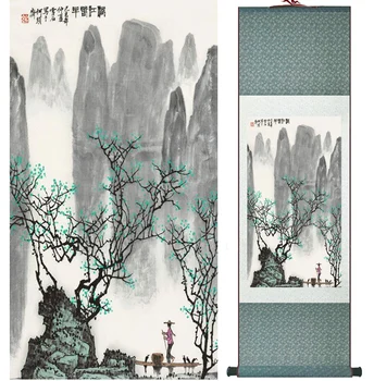 Mägi ja Jõgi maali Hiina leidke maali maastik kunsti maali kodu kaunistamiseks pilt 041708