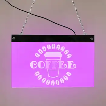 Kohvik Coffee Bean Äri Logo Seina Märk Rippus Juhatuse Kohvi Pood Avatud Märk, LED Neoon Valgustus Decor Köök Kunsti Barista Kingitus