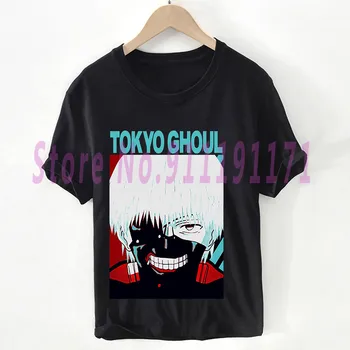 Tokyo ghoul t-särk Unisex Harajuku Ken Kaneki ghoul T-särk Fashion street graafika Tops Puuvill mustad riided Pluse Suurus