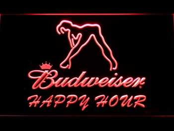 627 Budweiser Seksikas Tantsija Happy Hour Riba LED Neoon Valgus Märke
