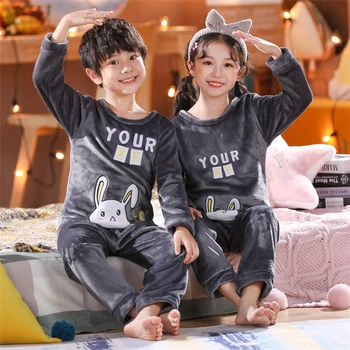 Talvel 2020 Laste Riided Sobiks Lapp Lapsed Pidžaama Komplekt Soe Velt Unisex Homewear Coral Fliis Poisid Tüdrukud Pijama Sleepwear