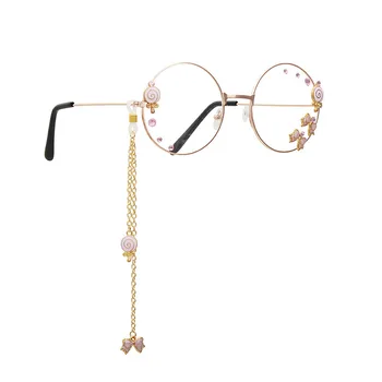 Armas Käsitööna Bowknot Lollipop Ripats Selge Optilised Klaasid Raami Naiste Ring Tüdrukud Retro Gooti Prillid Klaas Oculos Gafas