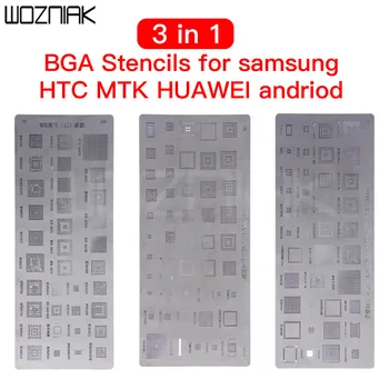 3tk /1lot universaalne BGA Šabloonid Samsung HTC Android Huawei MTK Otse Soojendusega BGA Reballing Šabloonid Komplekt