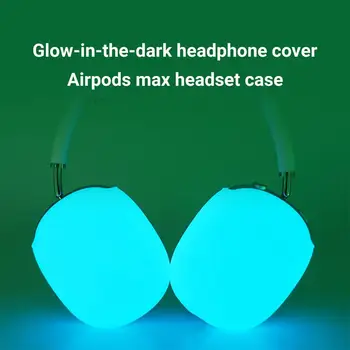 1 Paar Head-paigaldatud Kõrvaklappide Helendav Silikoon Juhul, Pehme, Kauakestev Kõrvapadjakesed Kaitsva puhul AirPods Max Peakomplekt