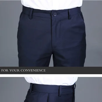 HCXY 2019 Suvel Meeste Smart Casual Püksid Meeste Slim Straight Ülikond Püksid Meeste Püksid Õhuke Sile riie Tahke classic püksid