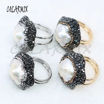 10 Tk Pearl rõngad cat eye kivi hulgimüük ehted ehted naiste kingitus kivi reguleeritav mood Pool Pärl ehted sõrmused 4891
