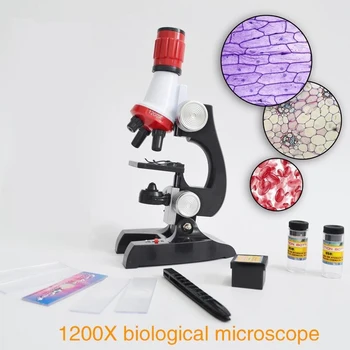 2021 Haridus Mikroskoobi Kit Teadus Lab LED Luup 100-1200X Suurendus Kooli Suurendusklaasi Tööriista Komplekt Lapsed Laste mänguasjad