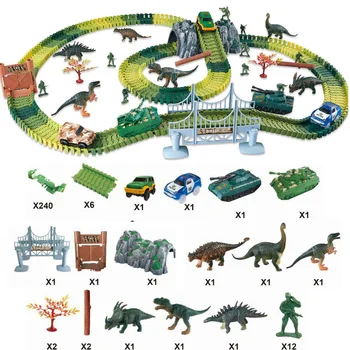 Dinosaurus Electric Raudtee Auto DIY Assamblee võidusõiduauto Laste Elektriline Haridus-Auto Mänguasjad, Laste Sünnipäev, Jõulud Kingitused